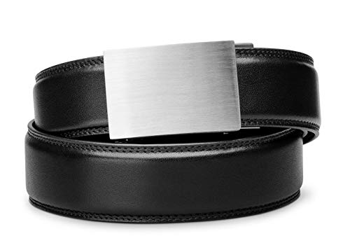 KORE Men's Full-Grain Leather Track Belts | “Eureka” Stainless Steel Buckle
