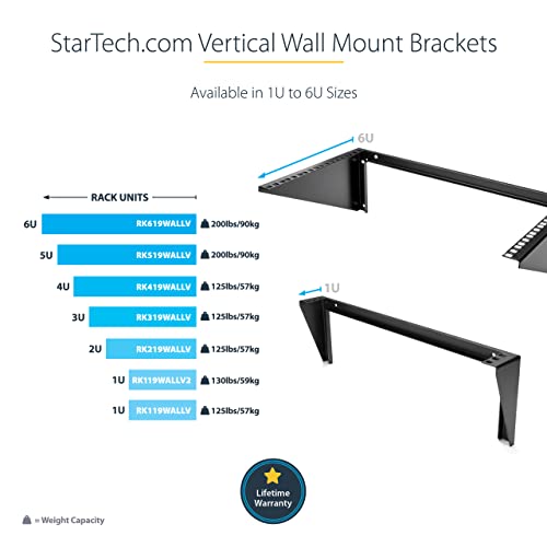 Startech.com 3U Wall Mount Patch Panel Bracket - 19 In - Steel Vertical Patch Panel Mounting Rack For Networking Equipment (Rk319Wallv) #TOP5