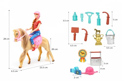 Image of Lyla Alia Horse Paradise Doll Set - 33 cm Horse Riding Doll with Saddle & 10+ Accessories | Equestrian Role Play Toy for Girls Age 3+