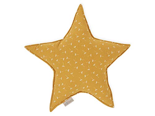 KraftKids Sternkissen Musselin gelb Pusteblumen, 45 cm großes...