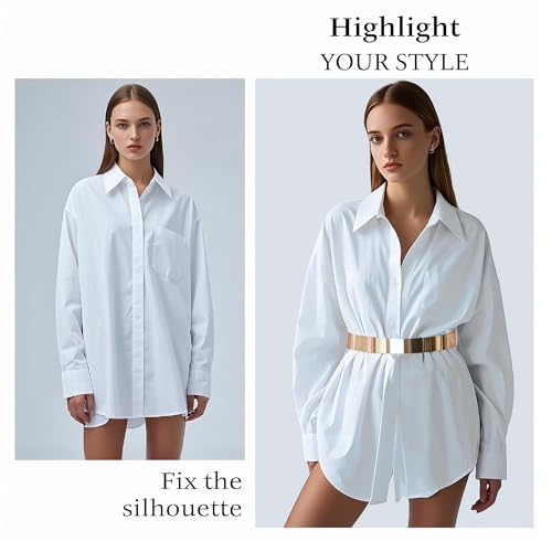 BABEYOND Metal Waistband Skinny Belt Elastic Waist Strap Stretchy Belt for Dress4