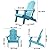 hOmeHua Folding Adirondack Chair, HIPS Foldable Adirondack Chairs Weather Resistant, Plastic Outdoor Chair for Patio, Backyard Deck, Fire Pit Lawn Porch (Lake Blue)