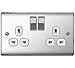 Price comparison product image Nexus 2 Gang DP Switched Socket Polished Chrome/white