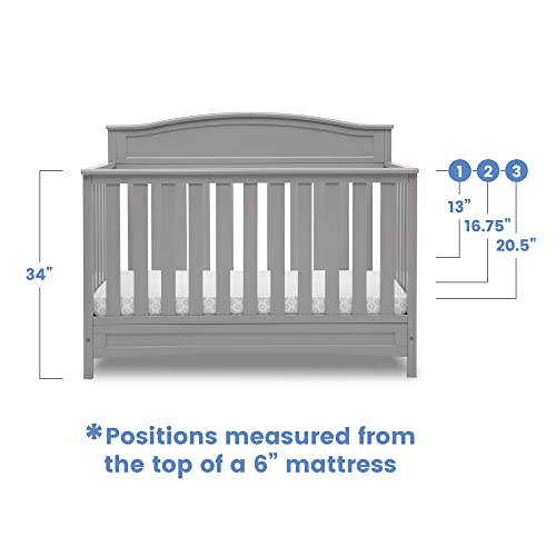 Delta Children Emery 4-In-1 Convertible Baby Crib - Greenguard Gold Certified, Grey #TOP5