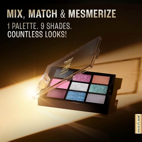 Image of LAKME 9 in 1 Eyeshadow Palette, Blush Bloom, 11.7g, for Glamorous Eye Makeup, with One-Stroke Payoff & Blendable Formula, Matte Shimmer Metallic Shades, for Women (Pack of 3)