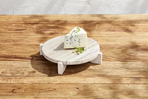 Pedestal de madera de mármol marrón para organizar y elevar objetos 3