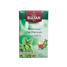 SULTAN TEA Moroccan Green Tea with Mint Herbal Green Teas Single Pack - 20 Tea Bags