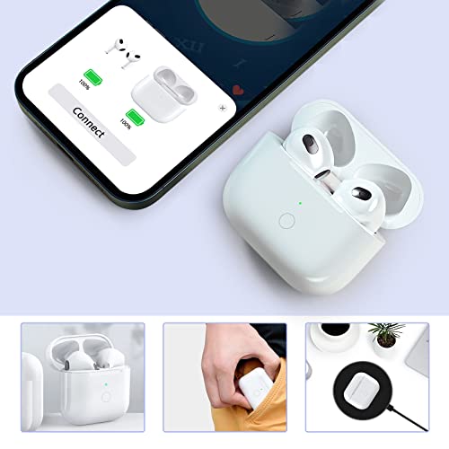 Wireless Charging Case For Airpod 3Rd, Built-In 600 Mah Battery Capacity Support Pairing & Sync Compatible With Airpod 3 (White) #TOP6