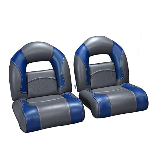 DeckMate Compact Bass Boat Seats (Charcoal & Blue)