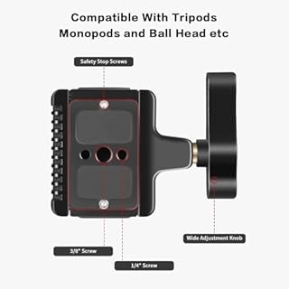 TONYBOO TU-1 Rifle Clamp,Aluminum Rifle Saddle Mount,Gun Clamp for Tripod with 1/4" & 3/8" Screw Holes, Compatible with Arca Swiss Quick Release Plates for Hunting and Shooting