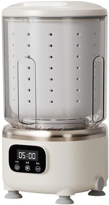 White Portable Washer with Spin-Dry Basket, Cordless Mini Washing Machine for Baby Clothes, Mini Washer Machine for Travel, Apartments, Dorms