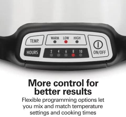 Programmable Stay or Go Slow Cooker, 7 Quarts, Silver, 33576N