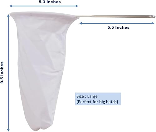 Miniatura 2 de Filtro de té tailandés reutilizable grande de 5.3 pulgadas, colador de tela tradicional con mango de metal para té, café, leche de coco, leche de