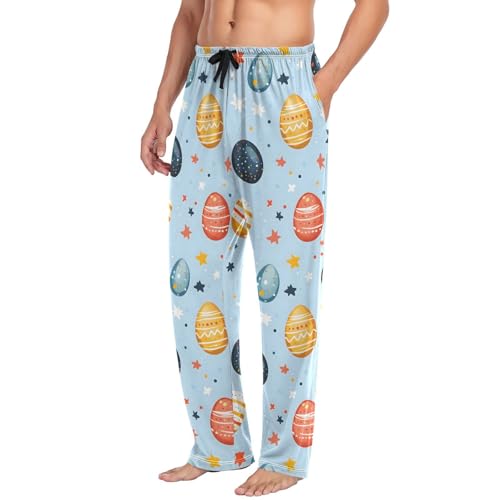 Easter Eggs Stars Pajama Pants Mens Lounge Pants Super Soft Men Pajama Bottoms with Pockets Drawstring4