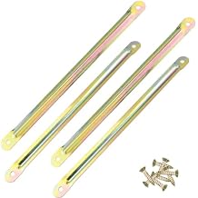 4PCS Colored Zinc Heavy Duty Reinforced Legs Bracket Mounting Iron Plate Support Brace Table Leg Adapter Connector with Screws for Dining Tables Wooden Computer Desk Coffee Bed Furniture