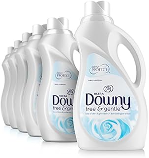 Downy Ultra Free & Gentle Liquid Fabric Conditioner (Fabric Softener), 34 Oz Bottles, 6 Pack, 240 Loads Total