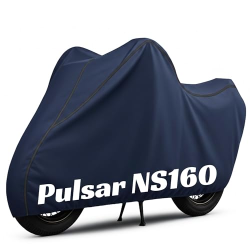Image of 100% Waterproof NS 160 Bike Cover | Polyester Body Cover for Rain & Sun | UV Protection, Dustproof, Scratch Resistant, Windproof, Heat Resistant, Vehicle Specific Fit (Blue)
