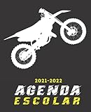  Agenda Escolar 2021-2022 Motocross: Planificador semanal para niñas y niños  1 semana en 2 páginas  Agenda 2021 2022 semana vista  Material escolar colegio secundaria estudiante  Portada moto