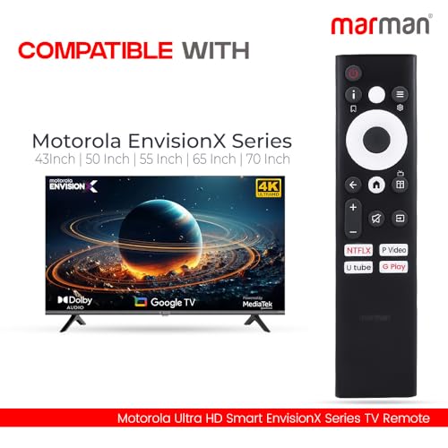 Image of marman Compatible with Motorola Google Smart Tv Remote Original EnvisionX Series 43UHDADMXSBE Model Suitable for QLED Full HD Ready 4K Television Without Voice Command