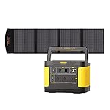 Evopow ポータブル電源 ソーラーパネル セット リン酸鉄リチウム 1024Wh 出力1000W (瞬間最大2000W)とソーラーパネル 100W ポータブルバッテリー 22% 純正弦波 車中泊 防災 キャンプ 家庭用 アウトドア用