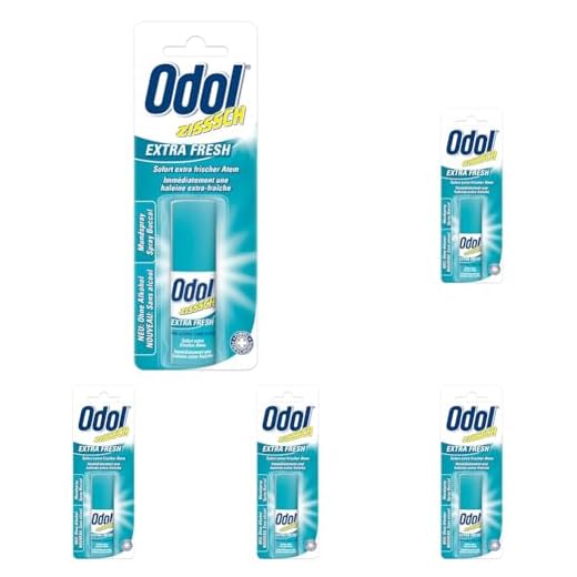 Odol Mundspray Extra Fresh, 15ml, Sofort extra frischer Atem, Alkoholfrei (Packung mit 5)