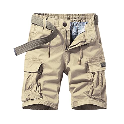 Short cargo en coton pour homme FULBHPRINT bermuda décontracté kaki taille été