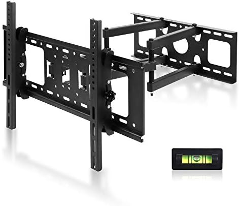 SIMBR TV Wall Mount Bracket with Full Motion Double Articulating Arm for Most 32-70 Inches LED, LCD and Plasma TVs up to VESA 600x400mm and 110 LBS, with Tilt, Swivel, and Level Adjustment