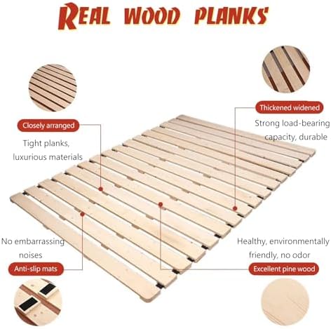 Queen Full Twin Mattress Support Bed Slats - No Assembly Bunkie Board, Portable Modular Design for Couch Platform & Spring Frame Beds, Fits 53x74.8in (135x190cm) Sleeping Pads.