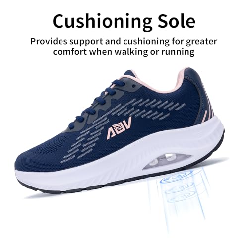 Image of AOV Wide Toe Box Shoes Women Arch Support Walking Shoes Plantar Fasciitis Orthotic Tennis Sneakers
