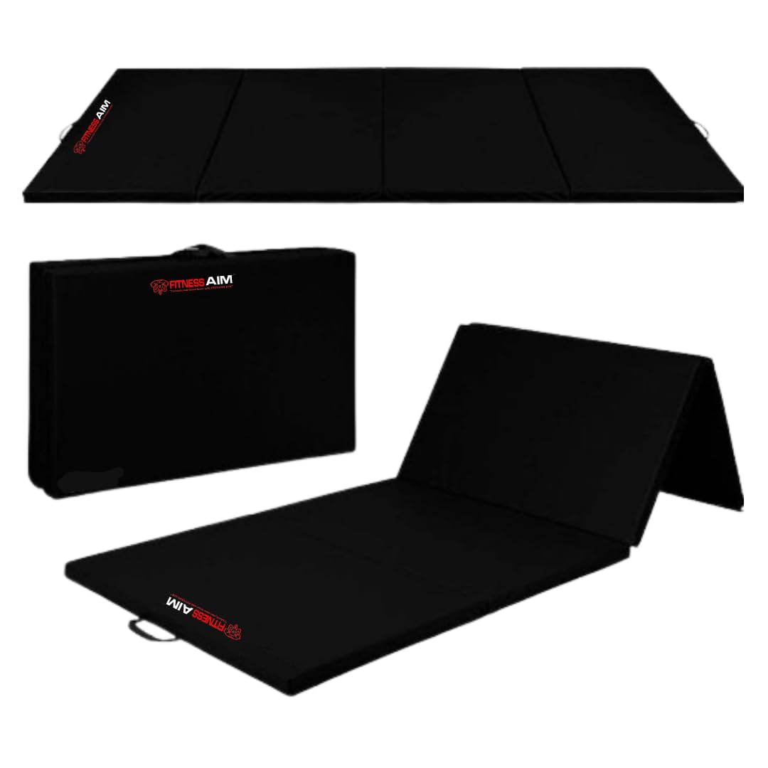 FITNESS AIM PVC Leatherette Yoga Mat, Unbeatable Non Slip Raxine, Eco Friendly and Odorless Lightweight and Extra Large Size with 14 MM Thickness (Black/Red/Blue) 4 Fold (B0D3X99D3K) Amazon Price History, Amazon Price Tracker