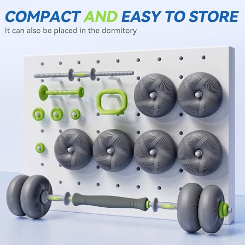 Image of Dolphy Adjustable 30kg Soft Rubber Dumbbell Set PVC Material Strength Training Barbell Free Weights, 4-in-1 Used as Barbell, Dumbbells, Kettlebell, Weight Plates, Space Saving Fitness Exercise for Men /Women - 30 kg