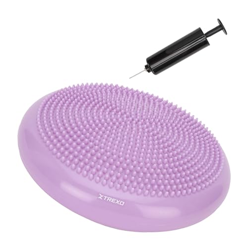 TREXO - Coussin d’équilibre 33 cm à picots antidérapants – assise posturale & gainage pour bureau, maison, Pilates, rééducation – charge max 200 kg – PVC...