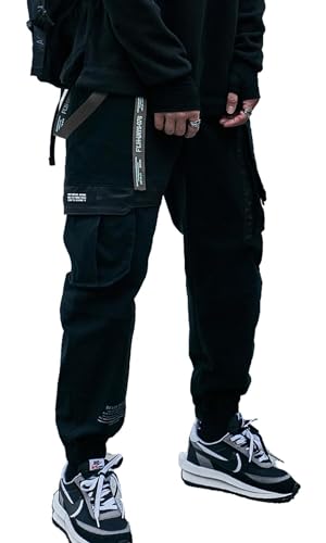 Mens Cargo Pants Casual Joggers Techwear Cotton Streetwear Hip Hop Trousers4