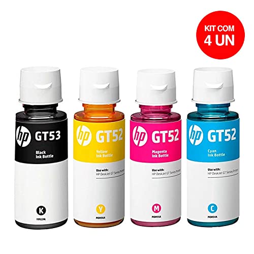 Kit Cartucho Garrafa Original GT53 (1VV22) e GT52 (M0H54, M0H55, M0H56) com 4 Unidades