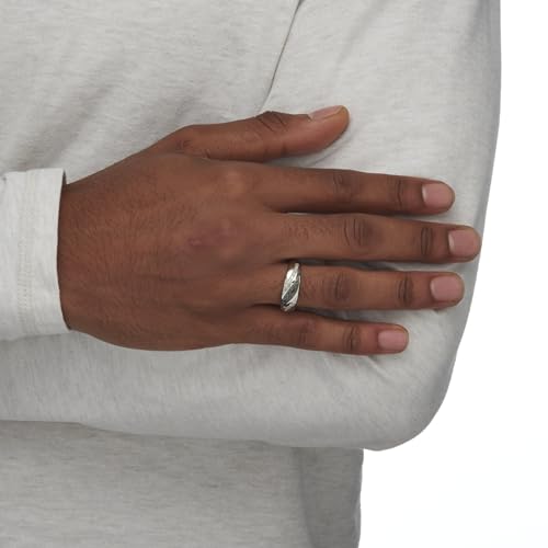 PalmBeach Men's Platinum-plated Sterling Silver Round Genuine Black and White Diamond Wedding Band Ring (1/5 cttw, I Color, I3 Clarity) Sizes 8-134