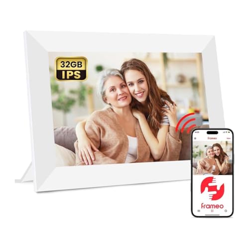 FRAMEO 32GB 10.1" Wi-Fi Digital Photo Frame with Touch Screen, Cu...