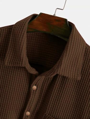 Image of ColorChakra Mens Waffle Knit Polo Tshirt Collar Knitted Shirt for Men M to 3XL