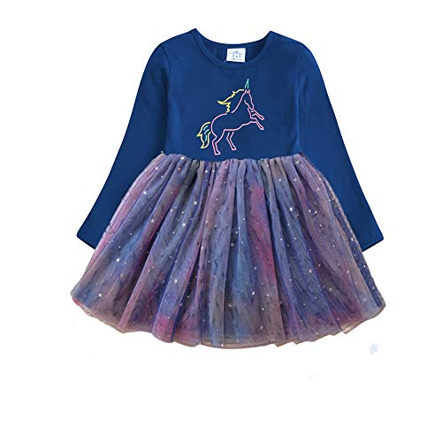 DXTON Toddler Girls Tutu Dresses Winter Long Sleeve Party Outfits 2-12T LH4993BB