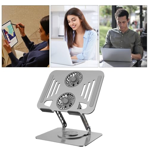 Support pour ordinateur portable réglable et ventilé pour bureau et maison - 4