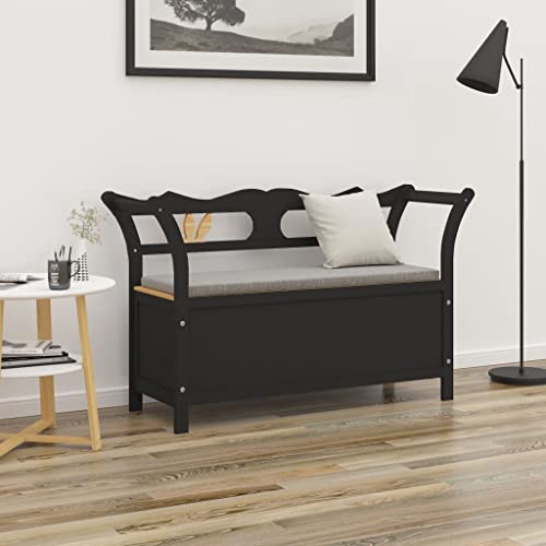 CFODOJ Bancos, bancos de almacenamiento y entrada, banco de hogar, color negro, 107 x 45 x 75,5 cm, abeto de madera maciza