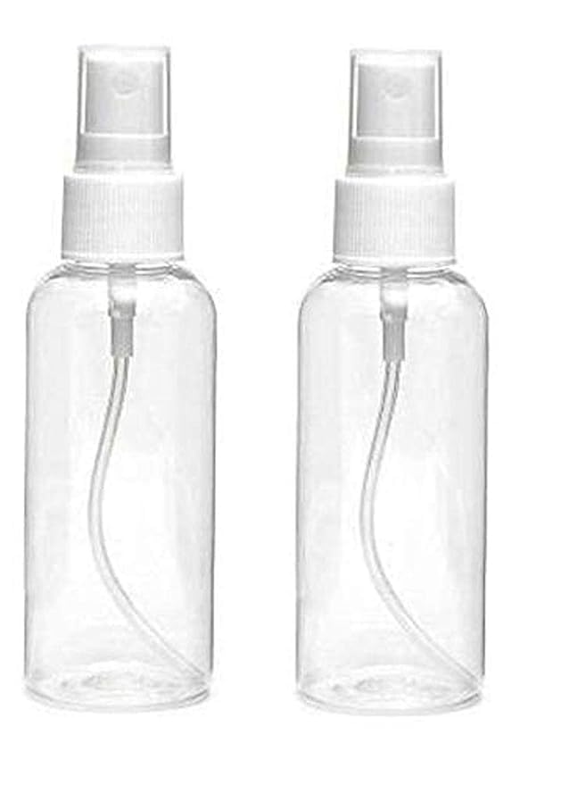 100ML Empty Refillable Fine Mist Sprayer Atomizer Spray Bottle with Ultra-Fine Mist Pump and Cap, for Home/Travel/Beauty/Makeup/Sanitizer-100ml,Transparent (Pack of 2)-image-20
