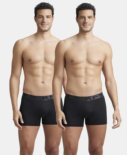 Image of Jockey IC28 Men Tactel Microfiber Elastane Stretch Solid Trunk with Moisture Move Properties (Pack of 2)