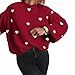 Womens Sweaters Cute Heart Pullover Sweatshirts Long Sleeve Crewneck Drop Shoulder Fall Fashion Knit Tops Jumper