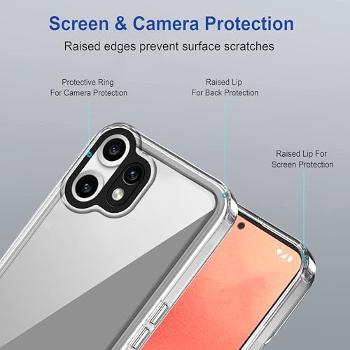 Image of amazon basics Back Case Cover for CMF by Nothing Phone 2 Pro | Compatible for CMF by Nothing Phone 2 Pro Back Cover | Case Cover with Camera Protection | (TPU + PC | Transparent)