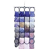 Scarf Hanger ~ Multiple Purpose Holder for Closet ~ Clutter Removing and Space-Saving Hanger for Scarves, Shawl, Belts & Accessories ~ Scarf Hanger 28 Rings (Black)