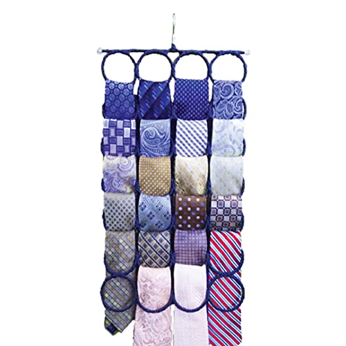 Scarf Hanger ~ Multiple Purpose Holder for Closet ~ Clutter Removing and Space-Saving Hanger for Scarves, Shawl, Belts & Accessories ~ Scarf Hanger 28 Rings (Black)