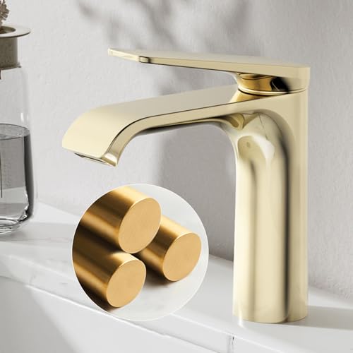 Mitigeur de lavabo cascade doré pour sublimer votre routine matinale - 6
