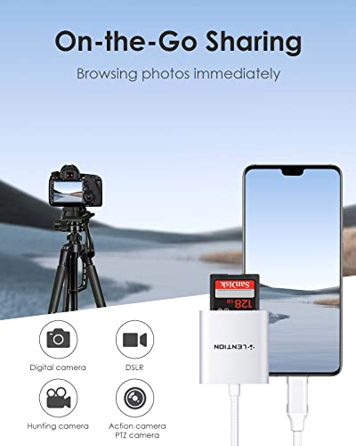 Lention Usb C To Sd/Micro Sd Card Reader, Type C Sd 3.0 Card Adapter Compatible 2023-2016 Macbook Pro 13/15/16, New Mac Air/Ipad Pro/Surface, Samsung S20/S10/S9/S8/Plus/Note, More (Cb-C8, Silver) #TOP5