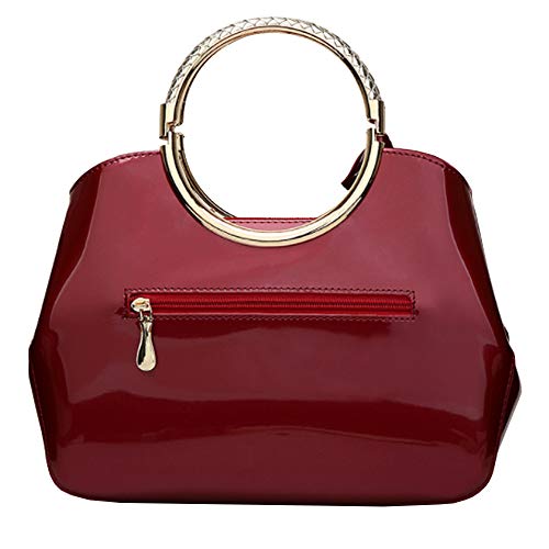 Bolso elegante de mujer de cuero sintético burdeos miniatura 4