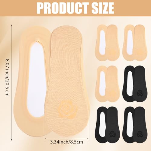 No Show Socks Women 6 Pairs Nylon Non-Slip Thin Liner Socks Invisible Hidden Socking for Flats Ultra Low Cut Nylon Thin Sock for Flat Invisible Non-Slip Liner Footies2